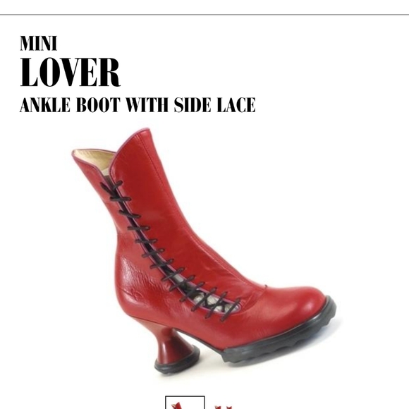 John Fluevog Red Lace Up Boots - Picture 10 of 10